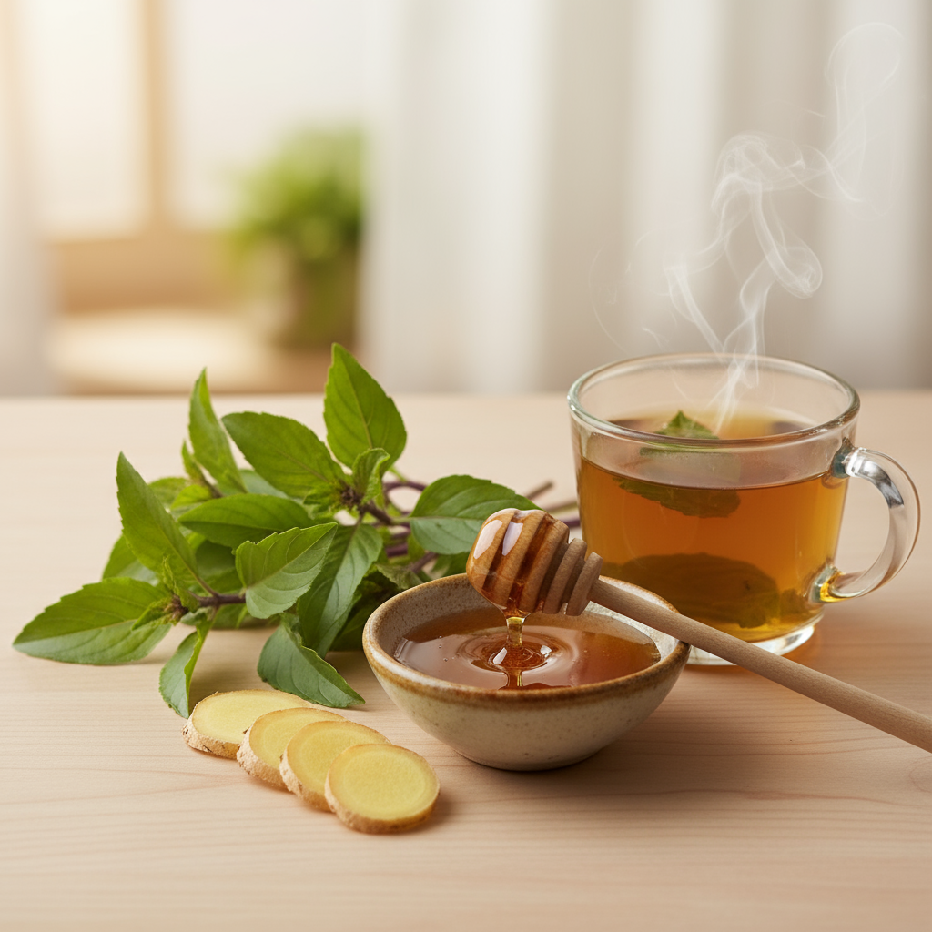 Tulsi, Ginger & Honey Cough Remedy